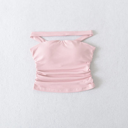 American Style 2025 Summer Multi-Wear Strapless Crop Top Women's Elastic Slim Fit Sexy Inner Short Wrap Chest Vest