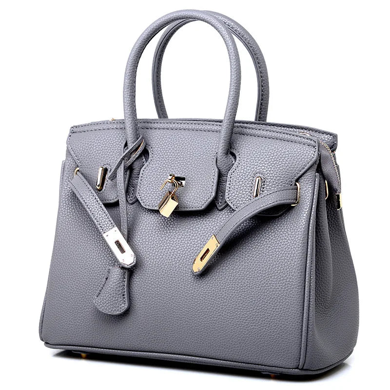 2025 new women's bag European and American fashion lychee pattern platinum bag oblique span shoulder women's handbag