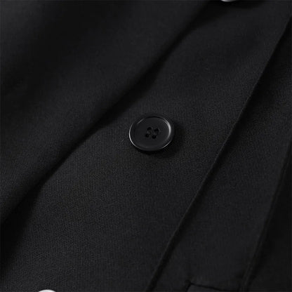 Elegant Blazer Pants Set Women Solid V-neck Long Sleeve Button Coat Wide Leg Trousers 2026 Spring Fashion Office Lady Outfits