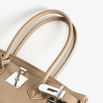 Women's Genuine Leather Fashion Handbag Top Handle Pure Color Casual Tote for Ladies Functional Commuting Shoulder Bags