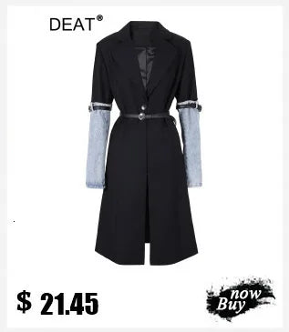 DEAT Fashion Blazer Women's Shawl Collar Solid Color Long Sleeves Single Button Suit Jackets New Tide 7AB8499