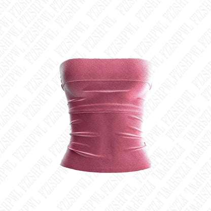 Solid Color Street Casual Versatile Women's Sleeveless Tube Top Tank Vest Retro Y2K Emo Girl Hip Hop Rock Slim Fit Sexy Crop Top