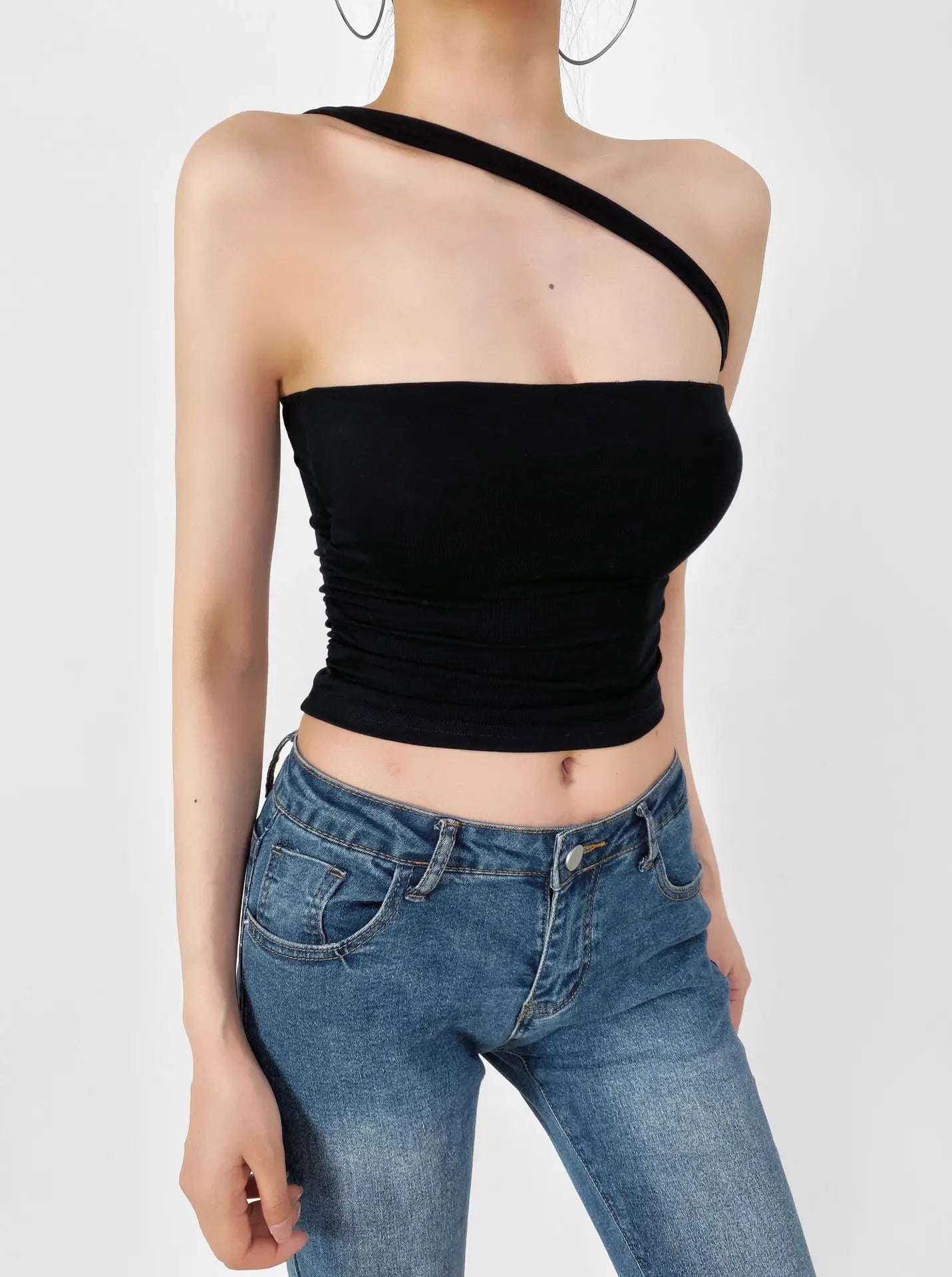 American Style 2025 Summer Multi-Wear Strapless Crop Top Women's Elastic Slim Fit Sexy Inner Short Wrap Chest Vest
