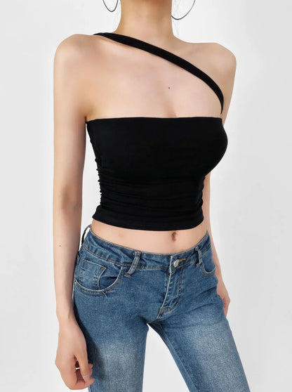 American Style 2025 Summer Multi-Wear Strapless Crop Top Women's Elastic Slim Fit Sexy Inner Short Wrap Chest Vest