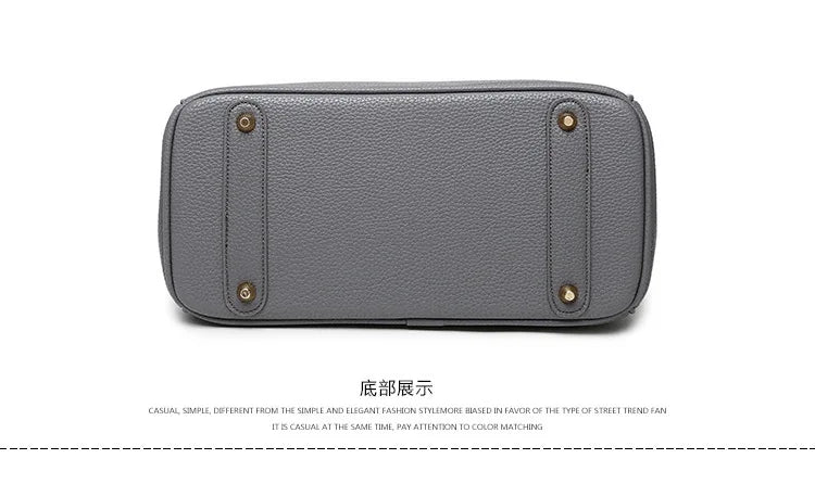 2025 new women's bag European and American fashion lychee pattern platinum bag oblique span shoulder women's handbag