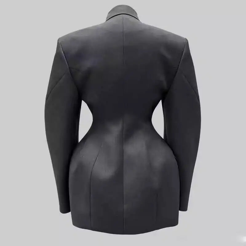 VTKW 2025 Spring Women's Single Button Long Sleeve Office Formal Jacket Career Chic Ladies Fashion Solid Color Casual for Women
