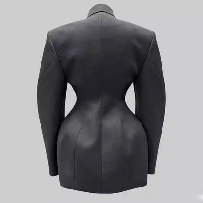 VTKW 2025 Spring Women's Single Button Long Sleeve Office Formal Jacket Career Chic Ladies Fashion Solid Color Casual for Women