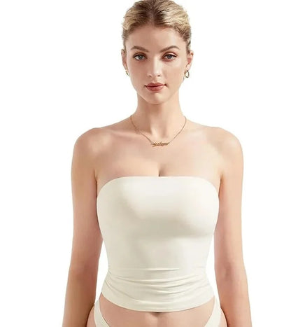 Sexy Short Crop Top Tube Vest Pure Desire High Level Design Cross-Border Women's Fashion Polyester Fiber Hot Sale Item