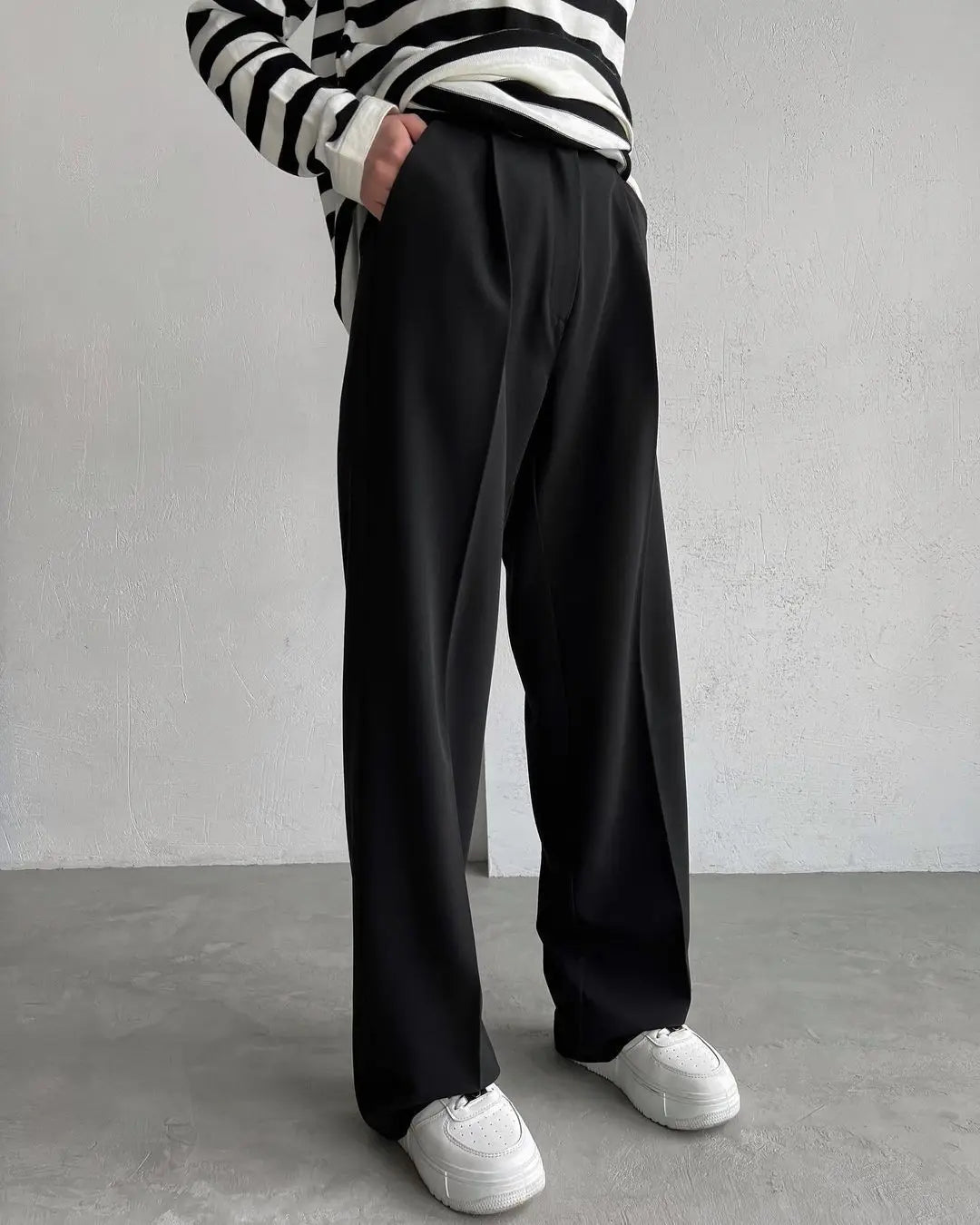 Classic Formal Straight Leg Pants Spring and Summer Women's Versatile Casual Wear Loose Fit Office Tourism Darp Wide Leg Pants