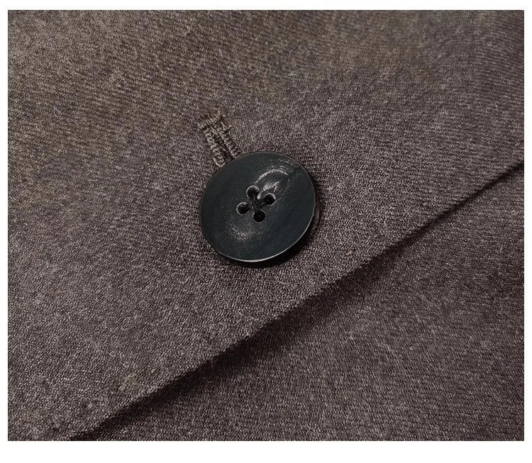 Pure Color 2025 New Style Woolen Suiting Set Quiet S Fashionable Commute Long Sleeve Women's Casual Suiting Ensemble