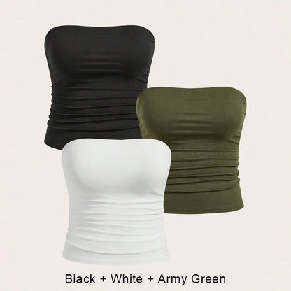 3PCS/set Sexy Top Femme Plus Size Female Underwear Lady Women Summer Top Lingerie Bandeau Tops Women's Tube Corset Hot Intimates