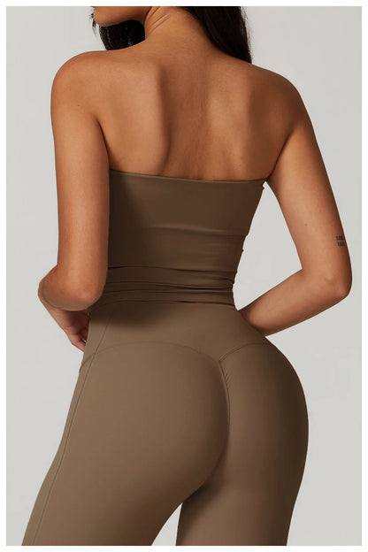 Strapless Yoga Vest for Women Sexy Beautiful Back Sports Bra for Women's Underwear Gym Shock-absorbing Quick Drying Fitness Top