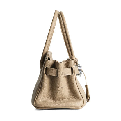 Women's Genuine Leather Fashion Handbag Top Handle Pure Color Casual Tote for Ladies Functional Commuting Shoulder Bags