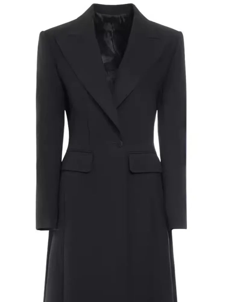 TLXT Women's 2025 Spring And Autumn New Style Temperament Slim Fit Ladies Skirt Style One Button Mid Length Suit Coat XK1045