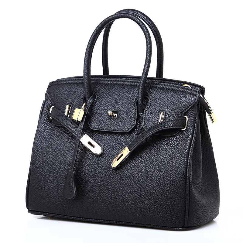2025 new women's bag European and American fashion lychee pattern platinum bag oblique span shoulder women's handbag