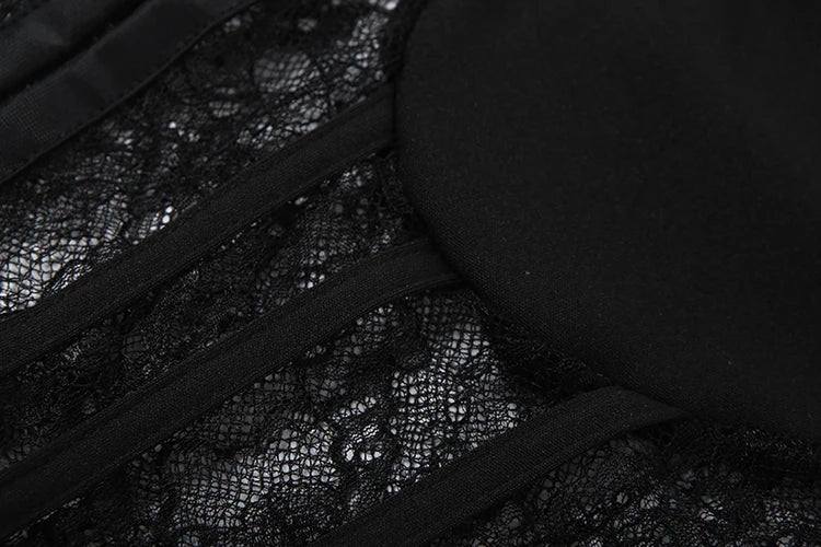 Nibber Low-Neck Tank Top Women Sexy Y2K Jacquard Trend Patchwork Sleeveless Coquette Midnight Party Club Stretch Skinny Vest