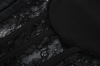 Nibber Low-Neck Tank Top Women Sexy Y2K Jacquard Trend Patchwork Sleeveless Coquette Midnight Party Club Stretch Skinny Vest