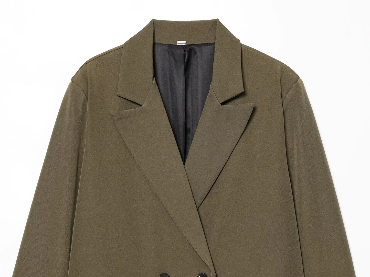 Faionable Double-breasted Suit Jaet Women's Autumn Winter New Arrival ZR Sle Loose Fit Long Sve Commute Busin Pol...