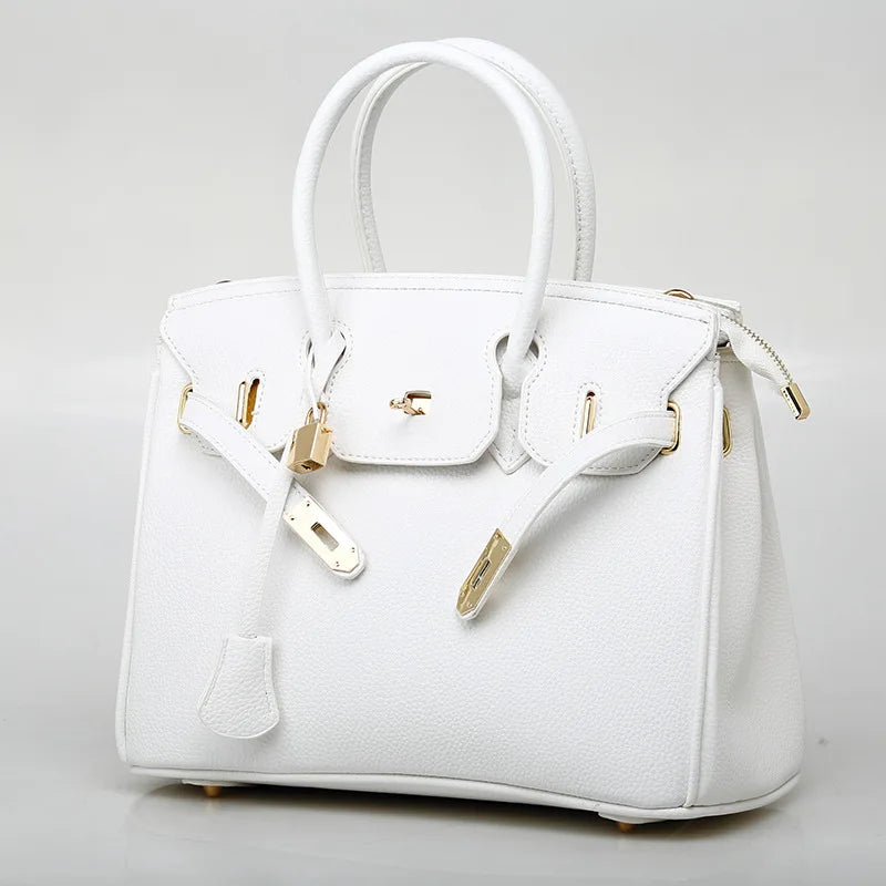 2025 new women's bag European and American fashion lychee pattern platinum bag oblique span shoulder women's handbag