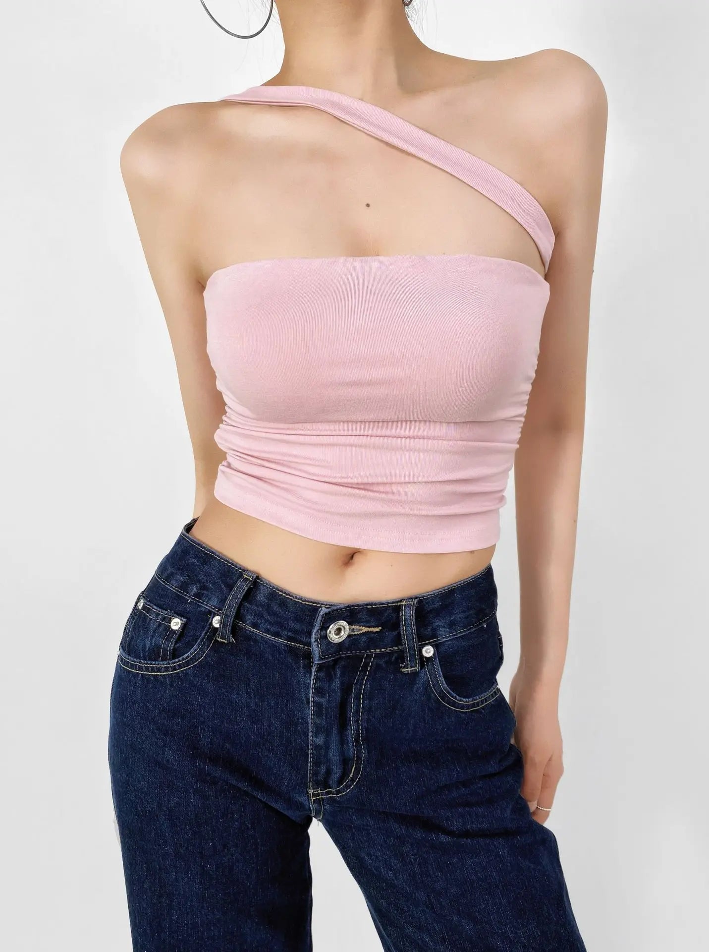 American Style 2025 Summer Multi-Wear Strapless Crop Top Women's Elastic Slim Fit Sexy Inner Short Wrap Chest Vest