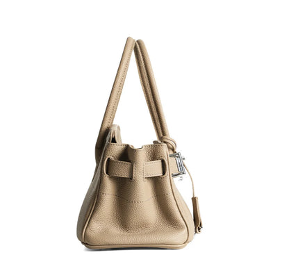 Women's Genuine Leather Fashion Handbag Top Handle Pure Color Casual Tote for Ladies Functional Commuting Shoulder Bags