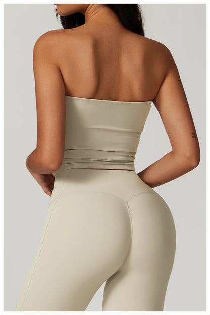 Strapless Yoga Vest for Women Sexy Beautiful Back Sports Bra for Women's Underwear Gym Shock-absorbing Quick Drying Fitness Top