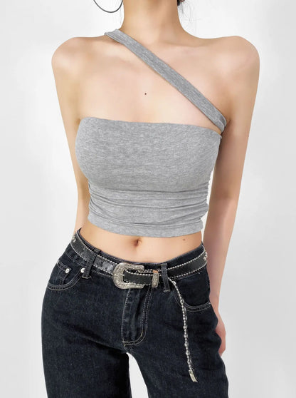 American Style 2025 Summer Multi-Wear Strapless Crop Top Women's Elastic Slim Fit Sexy Inner Short Wrap Chest Vest