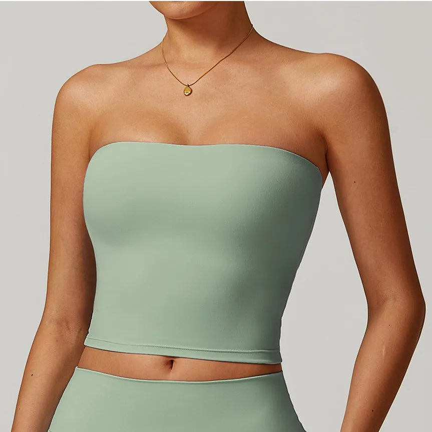 Strapless Yoga Vest for Women Sexy Beautiful Back Sports Bra for Women's Underwear Gym Shock-absorbing Quick Drying Fitness Top