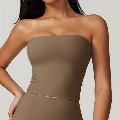 Strapless Yoga Vest for Women Sexy Beautiful Back Sports Bra for Women's Underwear Gym Shock-absorbing Quick Drying Fitness Top