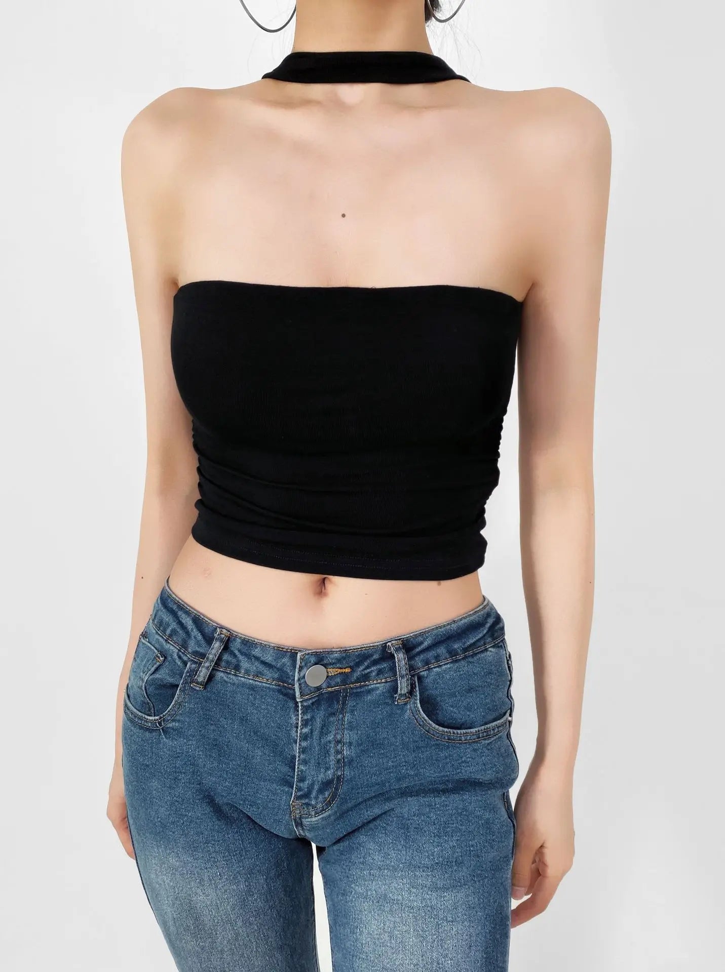 American Style 2025 Summer Multi-Wear Strapless Crop Top Women's Elastic Slim Fit Sexy Inner Short Wrap Chest Vest