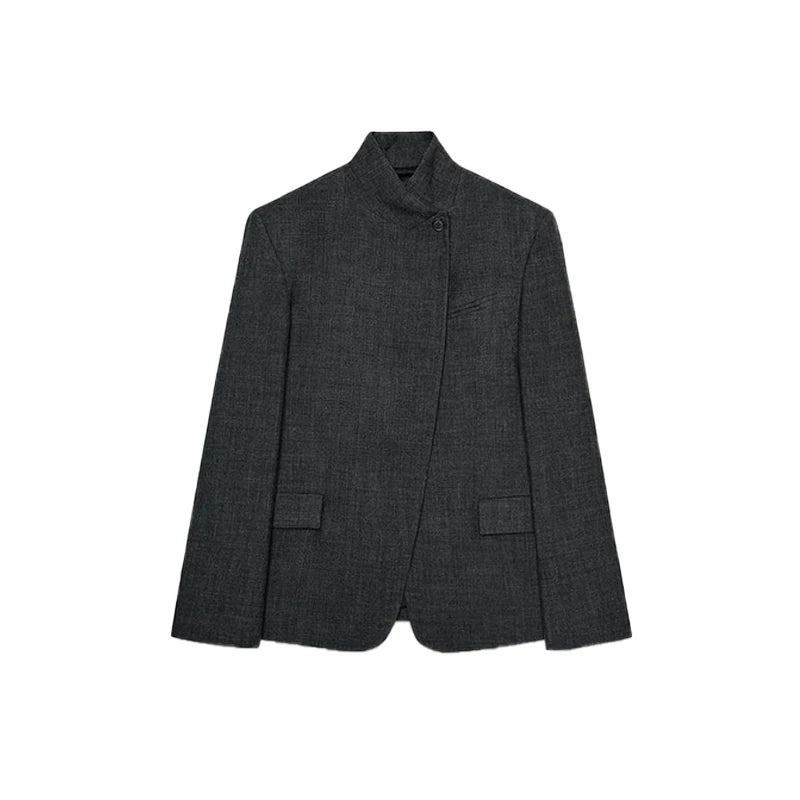 Elegant Blazer Pants Set Women Solid V-neck Long Sleeve Button Coat Wide Leg Trousers 2026 Spring Fashion Office Lady Outfits