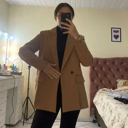 MUJER 2025 Women's Blazers New Office Casual Blazer Woman Straight Outerwears Fashion Women's Tailoring Blazers for Women Coats