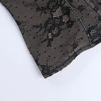 Women Fashion Elegant Lace See Through Skinny Mini Y2K Underwear Corset Crop Tops 2025 Sleeveless Sexy Club Slim Fit Tank Top