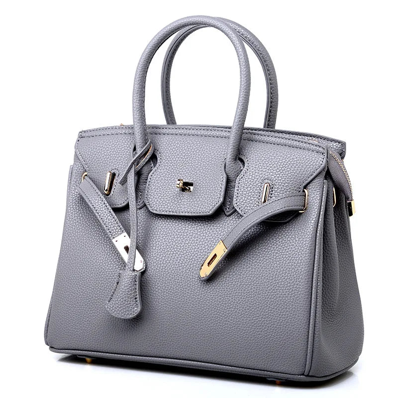 2025 new women's bag European and American fashion lychee pattern platinum bag oblique span shoulder women's handbag