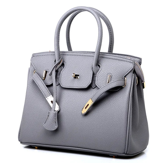 2025 new women's bag European and American fashion lychee pattern platinum bag oblique span shoulder women's handbag