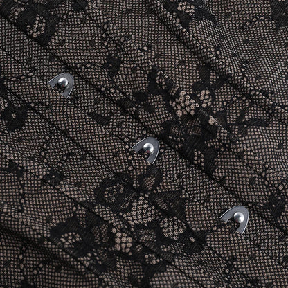 Women Fashion Elegant Lace See Through Skinny Mini Y2K Underwear Corset Crop Tops 2025 Sleeveless Sexy Club Slim Fit Tank Top