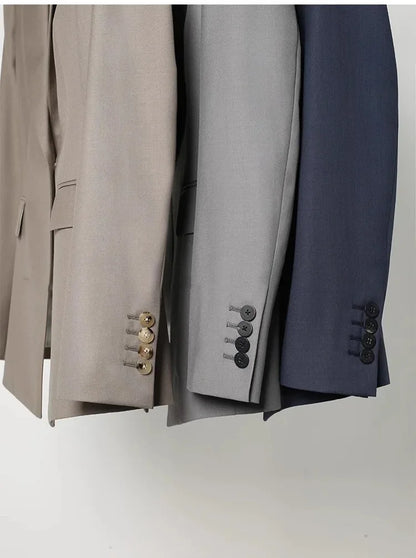 Women's Fashionable Three-Color Woolen Suit Set One Button Design Polyester Fiber Skirt Ensemble Autumn Collection