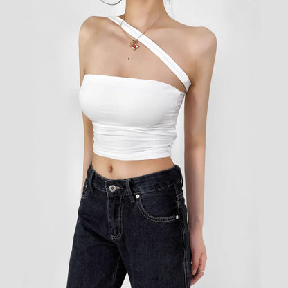 American Style 2025 Summer Multi-Wear Strapless Crop Top Women's Elastic Slim Fit Sexy Inner Short Wrap Chest Vest