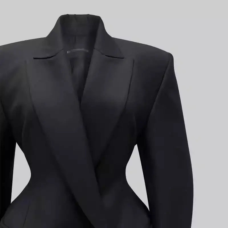 VTKW 2025 Spring Women's Single Button Long Sleeve Office Formal Jacket Career Chic Ladies Fashion Solid Color Casual for Women