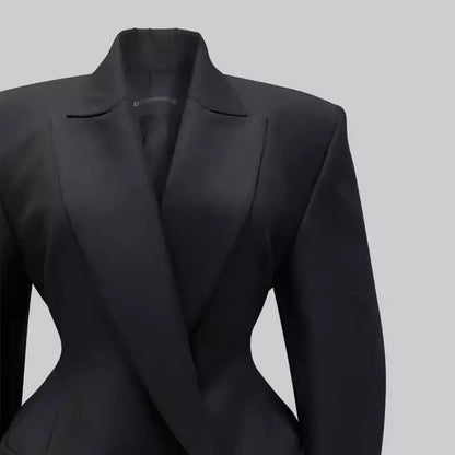 VTKW 2025 Spring Women's Single Button Long Sleeve Office Formal Jacket Career Chic Ladies Fashion Solid Color Casual for Women