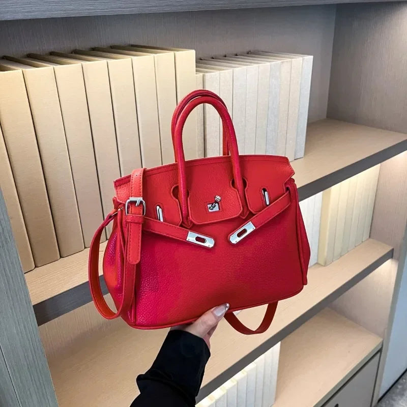 Luxury Line Women Tote Bag Vintage Leather Crossbody Bag High End Shoulder Handbag Premium Edition