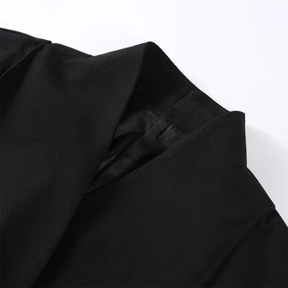 Elegant Blazer Pants Set Women Solid V-neck Long Sleeve Button Coat Wide Leg Trousers 2026 Spring Fashion Office Lady Outfits