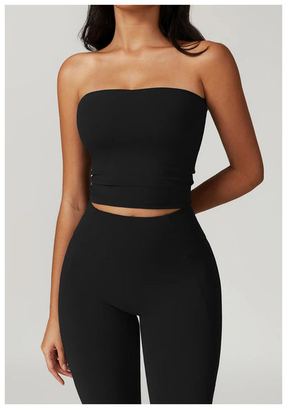 Strapless Yoga Vest for Women Sexy Beautiful Back Sports Bra for Women's Underwear Gym Shock-absorbing Quick Drying Fitness Top