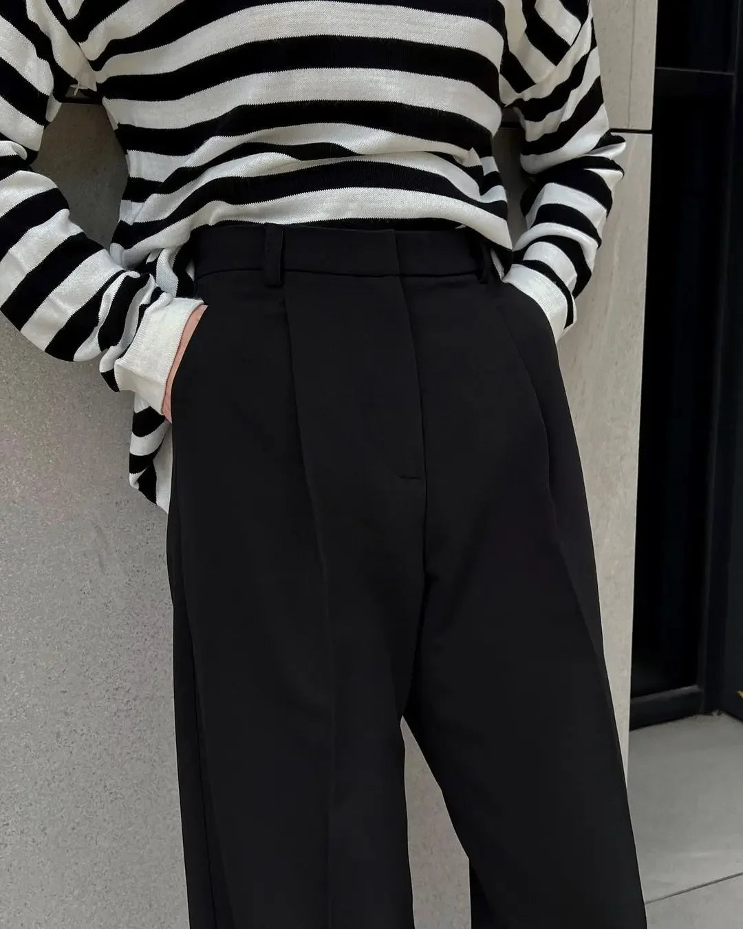 Classic Formal Straight Leg Pants Spring and Summer Women's Versatile Casual Wear Loose Fit Office Tourism Darp Wide Leg Pants