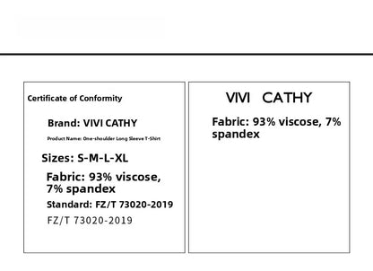 VIVIHY2025 Autumn Retro One-oulder Long Sve Base irt Women Slimming Spicy Red Inner ort Top Commute Casual