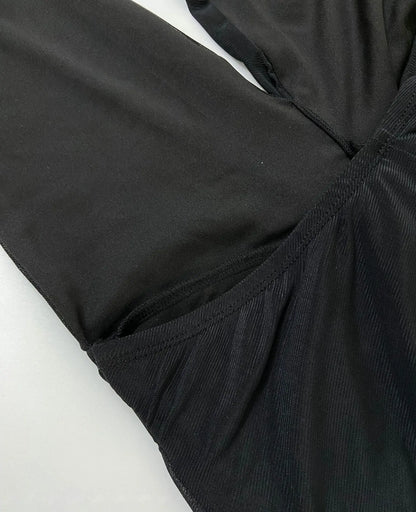 Sexy Deep V Backless Patchwork Long Dress Women's G25D253-2025 Cross-Border New Style Polyester Spandex High Waist Sleeveless