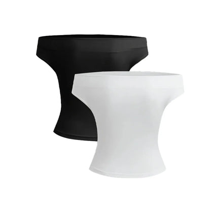 2 Piece Set Pleated Asymmetric Crop Top Woman T-shirts Strapless Top Female Sleeveless Sexy Tops Womens Cloth Fashion Streetwear