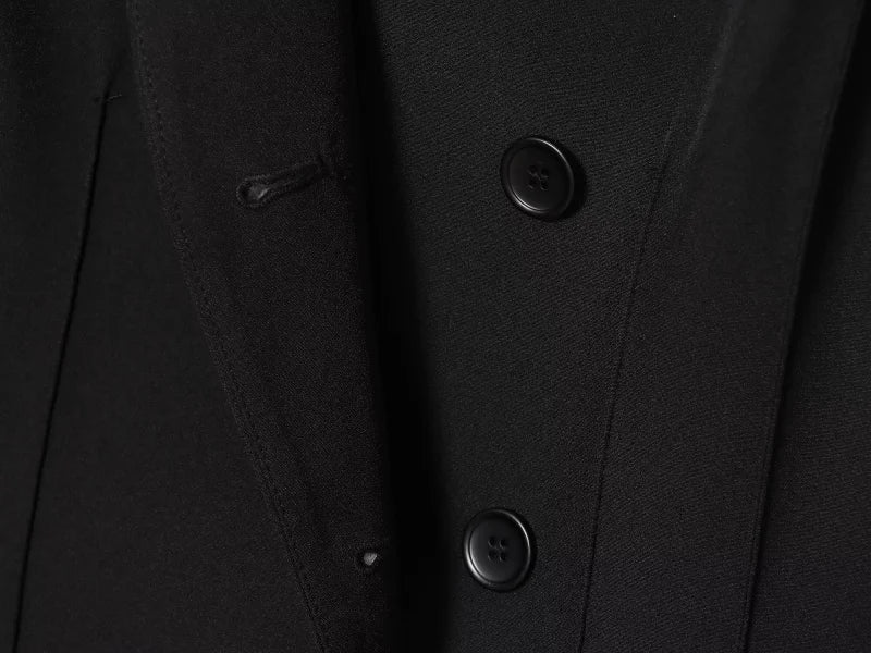 ETJ 2025 women's new fashion design three-dimensional cut high collar slim suit jacket & matching casual trousers