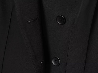 ETJ 2025 women's new fashion design three-dimensional cut high collar slim suit jacket & matching casual trousers