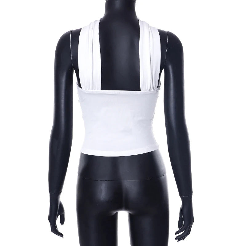 2025 chic white sexy strapless crop top elegant slim fit summer vest tube top crop top solid color